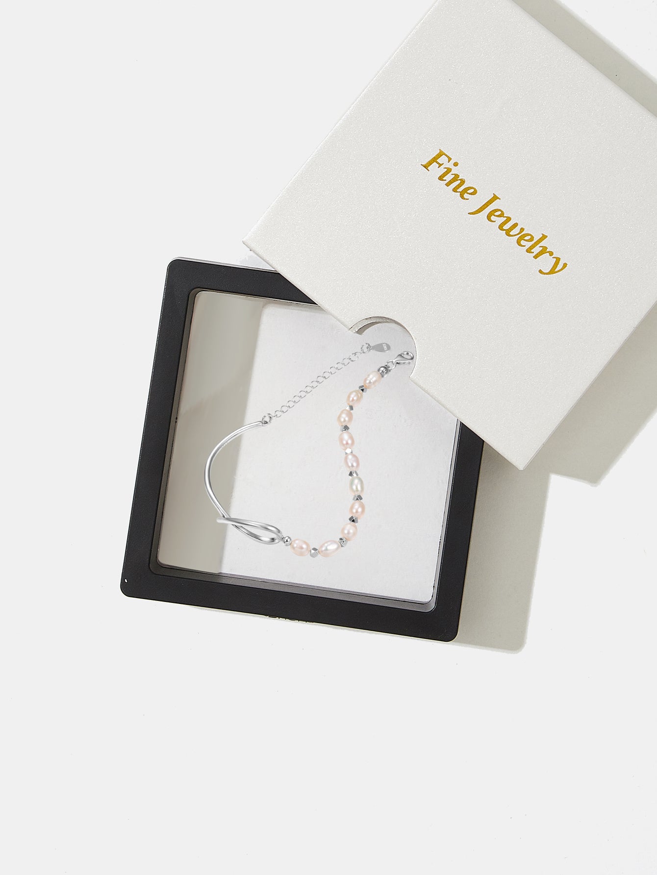 Natural Pearl Infinity Bracelet – 925 Sterling Silver with 18K gold plating