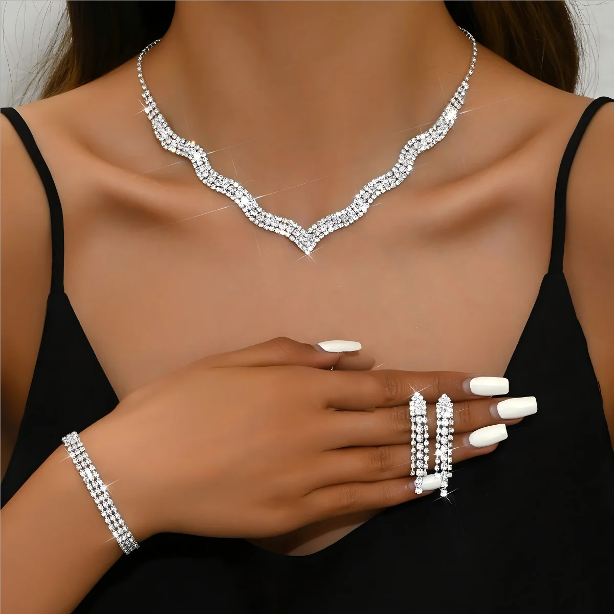 Bridal Jewelry Set – Necklace, Earrings & Bracelet