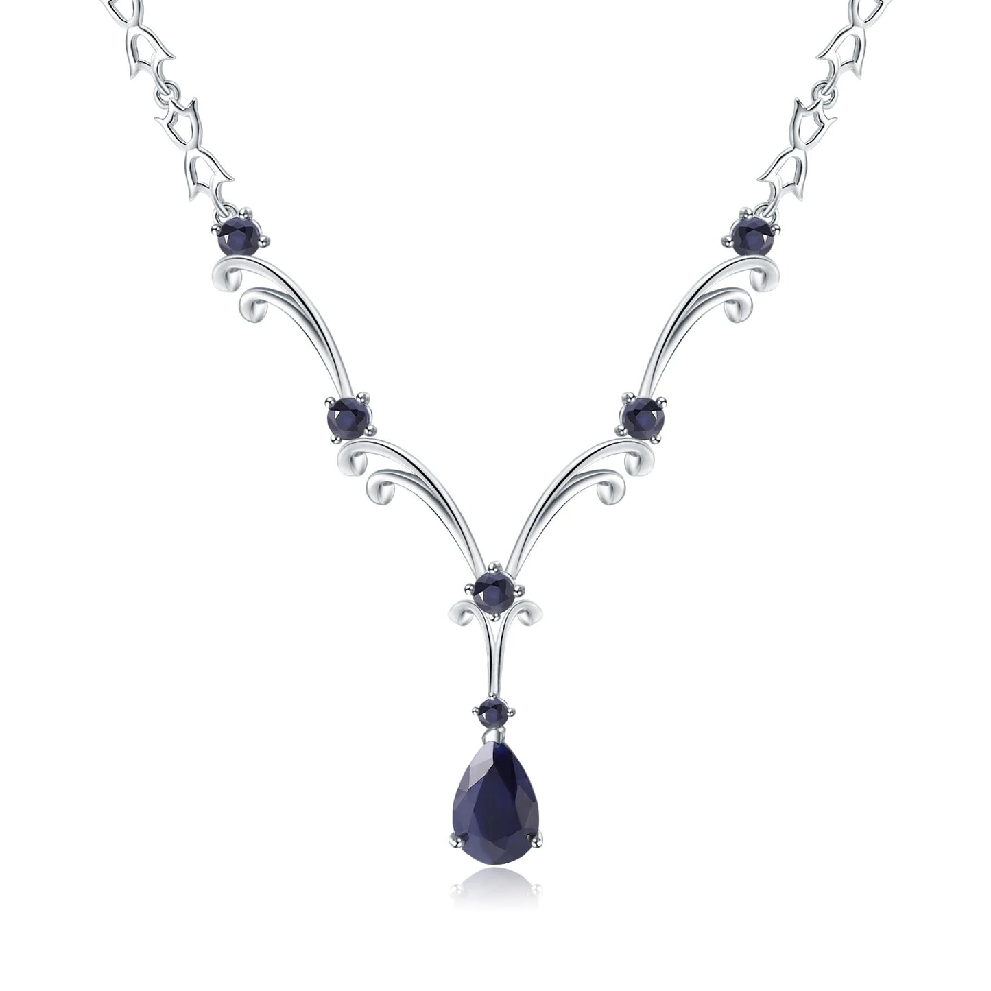 925 Sterling Silver Sky Blue Topaz Pendant Necklace – 5.31Ct Vintage Design