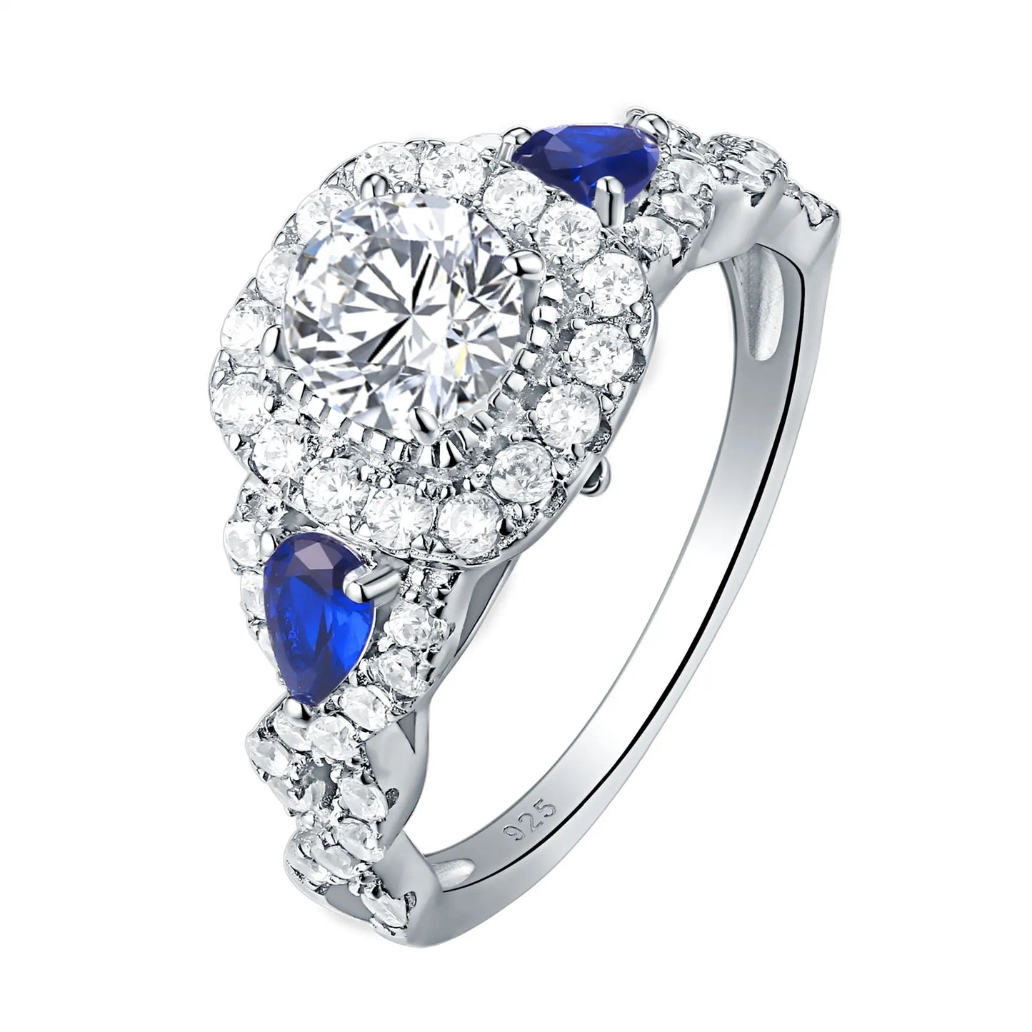 Elegant Sterling Silver Bridal Set – Princess Cut Engagement & Wedding Rings